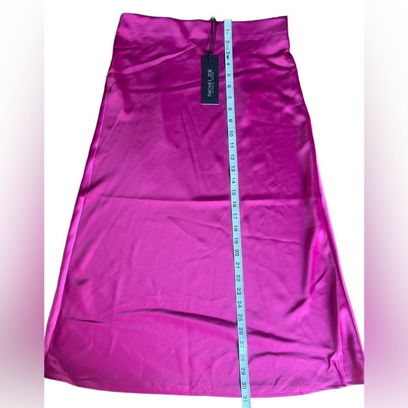 Rachel Zoe NEW Bright Pink Silky MIDI Slip Skirt Size 2 - Picture 5 of 5